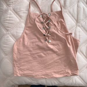 Pink String crop top
